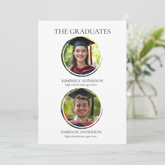 Moderne Einladungen einer gemeinsamen Graduierungs (Stehend Vorderseite)