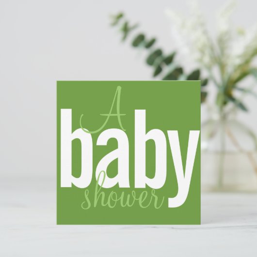 Moderne Einladungen für Babyduschen (Stehend Vorderseite)