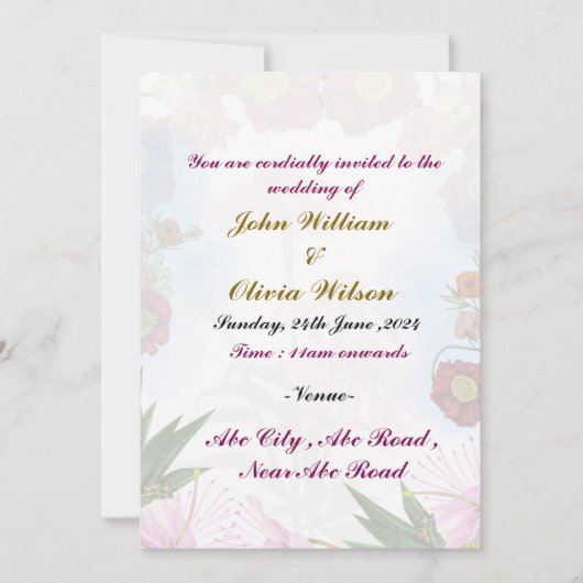 Moderne Einladungen für Hochzeiten (Vorderseite)