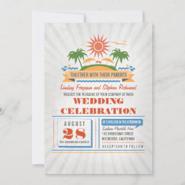 Moderne Einladungen für Hochzeiten am Strand