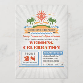 Moderne Einladungen für Hochzeiten am Strand