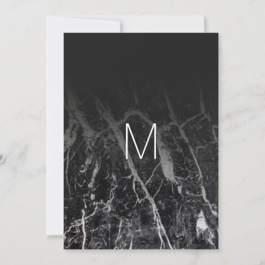 Moderne Einladungen für Hochzeiten aus schwarzem u (Rückseite)