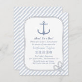 Moderne Einladungen für Nautical Baby Shower (Vorne/Hinten)