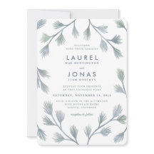 Moderne Einladungen für Pine Green + White Wedding