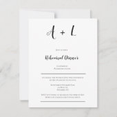 Moderne Einladungen für Proben in Monogramm (Vorderseite)