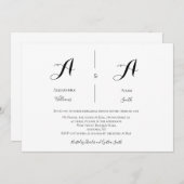 Moderne Einladungen für Proben in Monogramm (Vorne/Hinten)