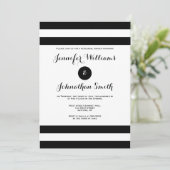 Moderne Einladungen für Proben mit schwarzem Strei (Stehend Vorderseite)