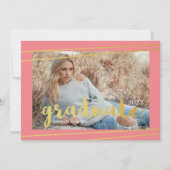 Moderne Einladungen in Rosa, Gold und Weiß (Vorderseite)