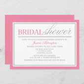 Moderne Einladungen in Rosa und Grau Bridal (Vorne/Hinten)