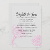 Moderne Einladungen in Rosa und Schwarz (Vorne/Hinten)