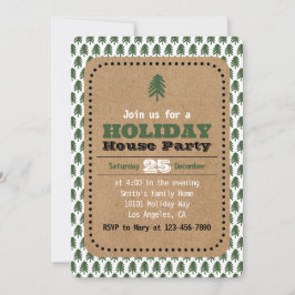 Moderne Einladungen zu grünen und weißen Weihnacht