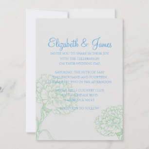 Moderne Einladungen zu Hochzeiten in Blau und Grün