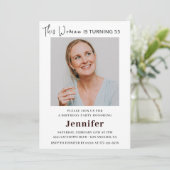 Moderne Einladungen zum 55. Geburtstag für ihr Fot (Stehend Vorderseite)