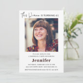Moderne Einladungen zum 61. Geburtstag für ihr Fot (Stehend Vorderseite)