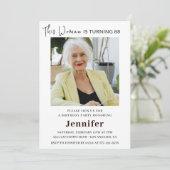 Moderne Einladungen zum 88. Geburtstag für ihr Fot (Stehend Vorderseite)