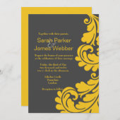 Moderne Einladungen zum Hochzeitsfeiern in Damask, (Vorne/Hinten)