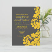 Moderne Einladungen zum Hochzeitsfeiern in Damask, (Stehend Vorderseite)