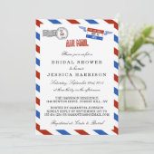 Moderne Einladungen zur Bridal-Dusche von Airmail (Stehend Vorderseite)