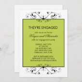 Moderne Einladungen zur Green & Black Scroll Verlo (Vorne/Hinten)