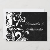 Moderne Einladungen zur Hochzeit in Schwarz/Weiß (Rückseite)