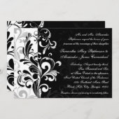 Moderne Einladungen zur Hochzeit in Schwarz/Weiß (Vorne/Hinten)