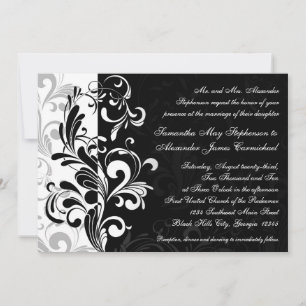 Moderne Einladungen zur Hochzeit in Schwarz/Weiß