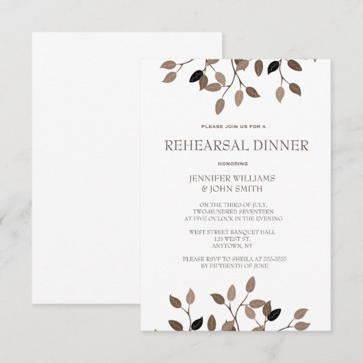 Moderne Einladungen zur Probe (Vorne/Hinten)