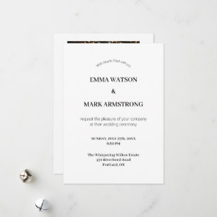 Moderne Einladungs-Vorlage für Hochzeiten mit Foto Feiertagskarte