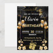 Moderne Einladungsvorlage für Erwachsene zum Gebur Einladung (Vorne/Hinten)