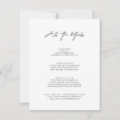 Moderne Eintrittskarten für einfache Hochzeiten Einladung (Vorderseite)