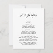 Moderne Eintrittskarten für einfache Hochzeiten Einladung (Vorderseite)