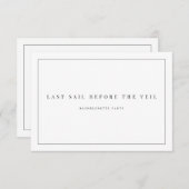 Moderne Einweihung von Weißem Junggeselinnen-Absch Einladung (Vorne/Hinten)