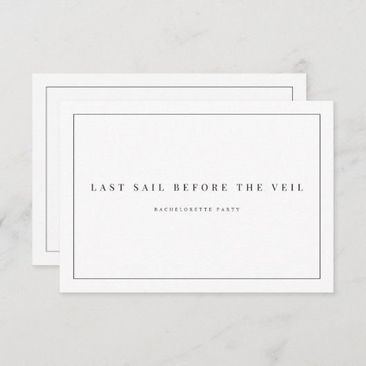 Moderne Einweihung von Weißem Junggeselinnen-Absch Einladung (Vorne/Hinten)