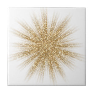 Moderne einzelne goldene Sternenexplosion Fliese