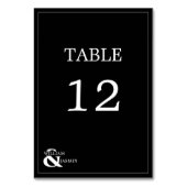 Moderne Einzigartig Schwarz-weiß mit Namen Hochzei Tischnummer (Vorderseite)