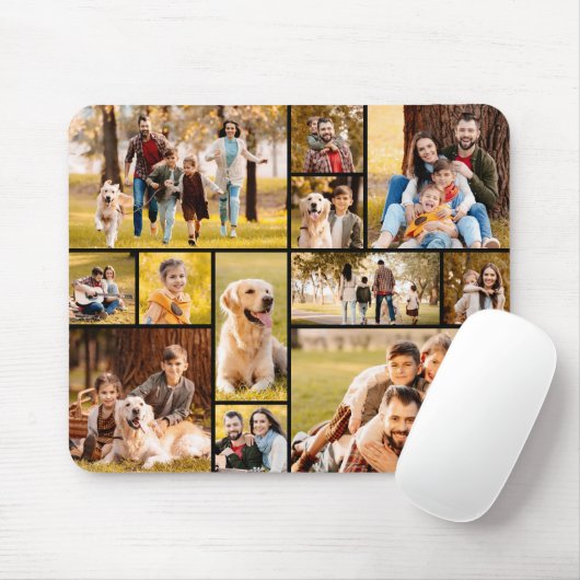 Moderne, einzigartige 12-Foto Collage Custom Mousepad (Mit Mouse)