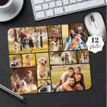 Moderne, einzigartige 12-Foto Collage Custom Mousepad<br><div class="desc">Erstellen Sie ein Foto-Mauspad, indem Sie dieses leicht hochzuladende Foto-Collage-Template mit 12 Bildern in verschiedenen Formen und Größen, sowohl horizontal als auch vertikal, verwenden, um eine große Vielfalt von Foto-Themen zu befriedigen. Fügen Sie Text als Overlay hinzu, um mit einem Namen oder einem anderen benutzerdefinierten Text in EDIT zu personalisieren....</div>