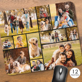 Moderne einzigartige 12-Foto-Collage individuell Mousepad