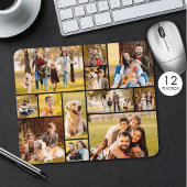 Moderne einzigartige 12-Foto-Collage individuell Mousepad