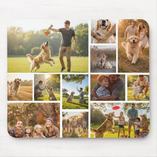 Moderne einzigartige 12-Foto-Collage-Mauspad Mousepad (Vorne)