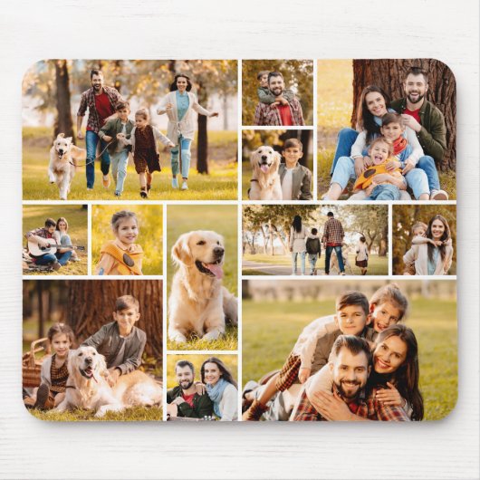 Moderne, einzigartige 12-Foto Collage Mousepad (Vorne)