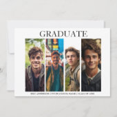 Moderne Einzigartige 4-Foto-Graduierungspartei Einladung (Vorderseite)