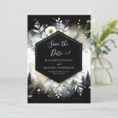 Moderne, einzigartige, bezaubernde Waldhochzeit Save The Date (Stehend Vorderseite)