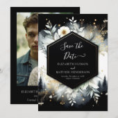 Moderne, einzigartige, bezaubernde Waldhochzeit Save The Date (Vorne/Hinten)