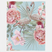 Moderne, einzigartige Blumen mit Flamingo blau und Fleecedecke (Vorderseite)