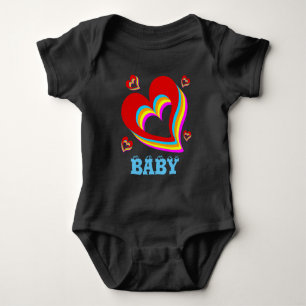 moderne einzigartige bunte Herz Baby anpassbar Strampler