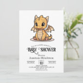 Moderne, einzigartige Digital Dragon Baby Dusche Einladung (Stehend Vorderseite)