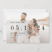 Moderne, einzigartige Foto-Hochzeit Rettete unser Save The Date (Vorderseite)