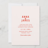 Moderne, einzigartige funky red Save the Date Wedd Einladung (Vorderseite)