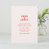 Moderne, einzigartige funky red Save the Date Wedd Einladung (Stehend Vorderseite)